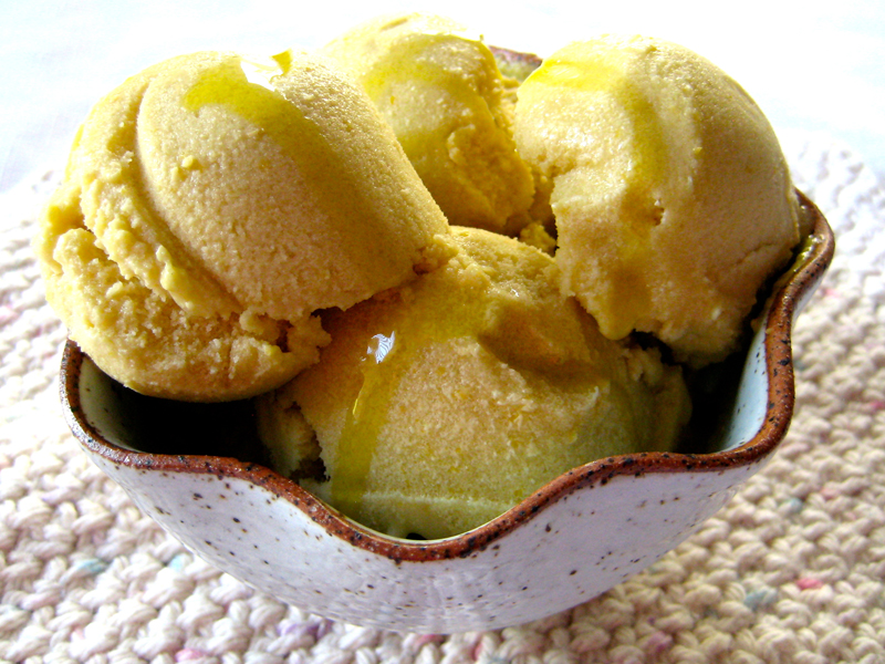 Vanilla Ice Cream with Olive Oil and Sea Salt